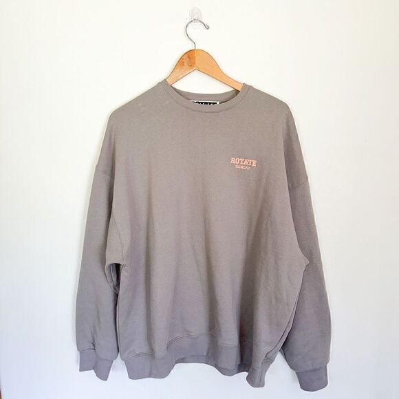 ROTATE BIRGER CHRISTENSEN grey Iris “ROTATE Sunday” oversized crewneck sweatshir - Picture 3 of 11